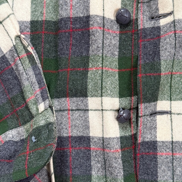 Pendleton Vintage 70s Men’s Plaid Green and Grey Wool 3 Pocket Jacket size M - Picture 4 of 6